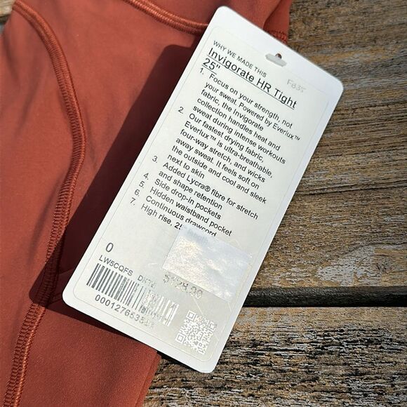 Lululemon Invigorate High-Rise Tight 25" Dark Terracotta size 0‎ NWT - Picture 3 of 6